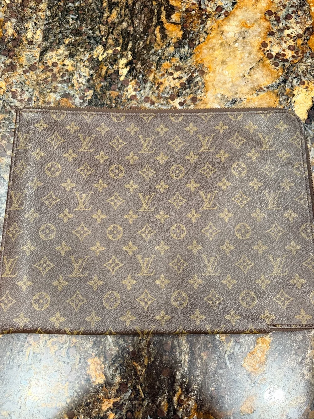 Louis Vuitton Brown Monogram Canvas Zip Document Holder